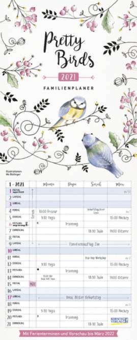Familienplaner Pretty Birds 2021