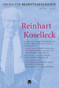 Reinhart Koselleck Archiv für Begriffsgeschichte Heft 64/2