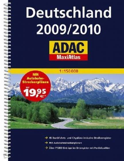 ADAC Maxi Atlas: Deutschland 2009 / 2010  45 Durchfahrts- und Citypläne inklusive Straßenregister. Mit Autobahnstreckenplänen. Über 77.000 Einträge im Ortsregister mit Postleitzahlen. Mit Autobahnstreckenplänen. 1 : 150.000

Aktualisierte Neuauflage