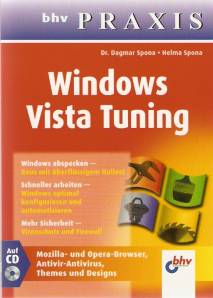 Windows Vista Tuning  Windows abspecken - Raus mit überflüssigem Ballast
Schneller arbeiten - Windows optimal konfigurieren und automatisieren
Mehr Sicherheit - Virenschutz und Firewall
Auf CD: Mozilla- und Opera-Browser, Ativir-Antivirus, Themes und Designs