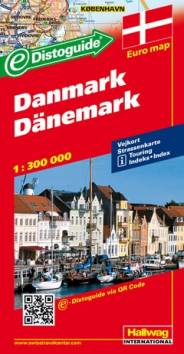 Hallwag Straßenkarte Dänemark; Danmark; Denmark; Danemark  - Distoguide, Touring, Index. 1 : 300.000 Strassenkarten mit e-Distoguide