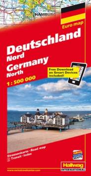 Deutschland Nord - Strassenkarte mit e-Distoguide Maßstab 1:500.000