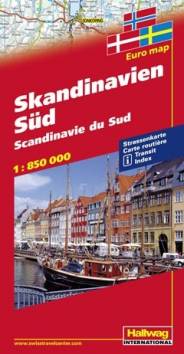Hallwag Straßenkarte: Skandinavien Süd - 1:850.000