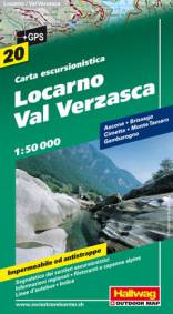 Hallwag Wanderkarte 20: Locarno / Val Verzasca 1:50.000 Ascona, Brissago, Cimetta, Monte Tamaro, Gambarogno