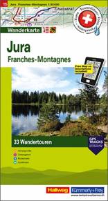 Touren-Wanderkarte 15: Jura - Franches-Montagnes im Maßstab 1:50'000, d/f 33 Wandertouren