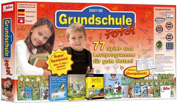 Grundschule total 2007/ 2008 77 Spiel- und Lernprogramme für gute Noten! Inklusive Übungsbuch!
Ausgezeichnet nach den Lehrplänen der Länder Deutschland, Österreich und der Schweiz