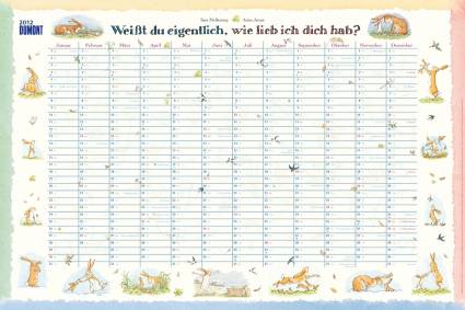 Weißt du eigentlich, wie lieb ich dich hab? Wandplaner 2012