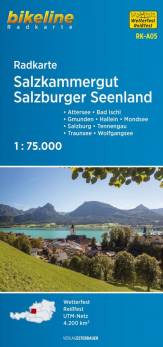 Radkarte Salzkammergut, Salzburger Seenland - 1:75000 Attersee – Bad Ischl – Gmunden – Hallein – Mondsee – Salzburg – Tennengau – Traunsee – Wolfgangsee 6. Auflage 2019
