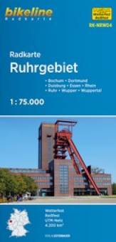 Radkarte Ruhrgebiet (RK-NRW04) 1:75.000 Bochum – Dortmund – Duisburg – Essen – Rhein – Ruhr – Wupper – Wuppertal 3. Aufl.