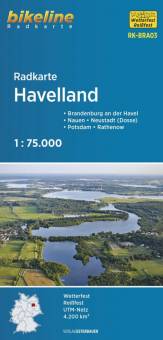 Radkarte Havelland - Maßstab: 1:75.000 Brandenburg an der Havel – Nauen – Neustadt (Dosse) – Potsdam – Rathenow 3. Aufl.