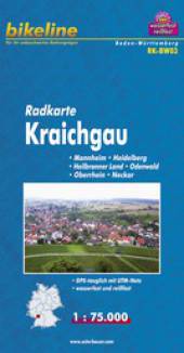 Radkarte Kraichgau Mannheim - Heidelberg - Heilbronner Land - Odenwald - Oberrhein - Neckar Stadtpläne, Karte