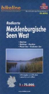 Mecklenburgische Seen West - Maßstab 1:75.000 Güstrow - Malchow - Parchim - Plauer See - Krakower See GPS-tauglich mit UTM-Netz
wasserfest und reißfest