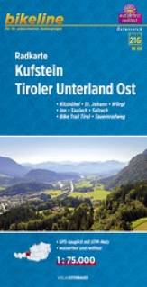 Radkarte Kufstein, Tiroler Unterland Ost -1:75000 incl. Stadtpläne Kitzbühel - St. Johann - Wörgl - Inn - Saalach - Salzach - Bike Trail Tirol - Tauernradweg