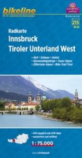 Radkarte Innsbruck, Tiroler Unterland West (RK-A12)  Hall - Schwaz - Inntal - Karwendelgebirge - Tuxer Alpen - Zillertaler Alpen - Bike Trail Tirol  1:75000
Stadtpläne, Karte