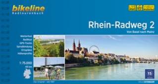 Bikeline Radtourenbuch Rhein-Radweg 2  - Maßstab 1 : 75 000 Teil 2: Von Basel nach Mainz, 415 km 14. überarbeitete Auflage 2016