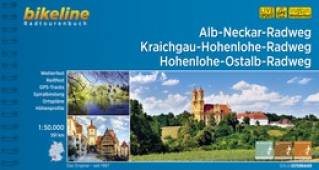 Alb-Neckar-Radweg / Kraichgau-Hohenlohe-Radweg / Hohenlohe-Ostalb-Radweg - Maßstab 1:50.000  Länge: 591 km
Stadtpläne, Übernachtungsverzeichnis, Höhenprofil, Spiralbindung