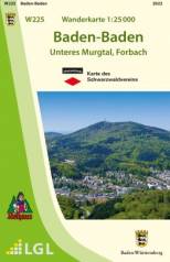 W225 Wanderkarte 1.25 000 Baden-Baden   Unteres Murgtal, Forbach - Karte des Schwarzwaldvereins e.V.
