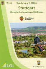 Topographische Wanderkarte Baden-Württemberg: Stuttgart   Glemstal, Ludwigsburg, Böblingen. Maßstab 1 : 25.000  Herausgegeben von Landesamt für Geoinformation und Landentwicklung Baden-Württemberg