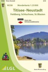 Topographische Wanderkarte W258 Baden-Württemberg Titisee-Neustadt Feldberg, Schluchsee, St. Blasien. Maßstab 1 : 25.000 Herausgeber:
Landesamt für Geoinformation und Landentwicklung Baden-Württemberg