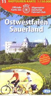 Radtourenkarten 1:150000 - ADFC Radtourenkarten: Ostwestfalen, Sauerland: Nr. 11 plus Begleitheft: Radfernwege - Bahn - Bett & Bike komplett überarbeitete Neuauflage mit neuer Kartographie, mit UTM-Gitter