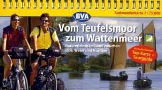Vom Teufelsmoor zum Wattenmeer Naturerlebnis im Land zwischen Elbe, Weser und Nordsee - Radwanderkarte 1:75.000 3. Auflage 2011