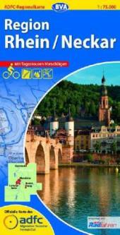 Rhein/Neckar Offizielle Karte d. Allgemeinen Deutschen Fahrrad-Club. Mit Tagestouren-Vorschlägen. Reißfest. 1 : 75.000 5. Auflage 2013
mit UTM-Gitter