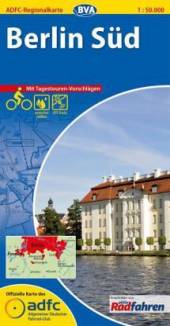 Berlin Süd Mit Tagestouren-Vorschlägen. Wetterfest, reißfest. GPS-Tracks. Offizielle Karte d. Allgemeinen Deutschen Fahrrad-Club. 1 : 50.000
