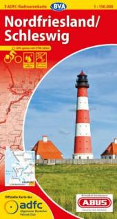 ADFC-Radtourenkarte Nordfriesland / Schleswig 1:150.000 reiß- und wetterfest, GPS-Tracks 7. Auflage 2015