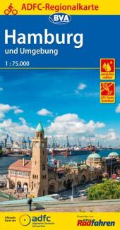Hamburg und Umgebung - ADFC Regionalkarte 1:75.000  5. Auflage 2016