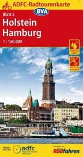 ADFC-Radtourenkarte 02: Holstein / Hamburg - Maßstab 1:150.000  15. aktualisierte Auflage 2016