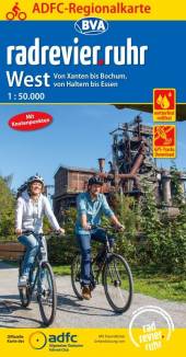 radrevier.ruhr West Fahrradkarte 1:50.000 von Xanten bis Bochum, von Haltern bis Essen - mit UTM-Gitter im Massstab 1:50.000