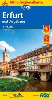Erfurt und Umgebung  Fahrradkarte 1:75.000
