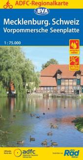ADFC-Regionalkarte Mecklenburgische Schweiz / Vorpommersche Seenplatte, 1:75.000  2. aktualisierte Auflage 2019