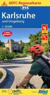 Karlsruhe und Umgebung Fahrradkarte 1:50.000 - E-Bike geeignet 4. aktualisierte Auflage