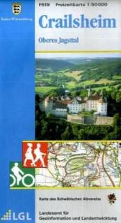 Crailsheim Oberes Jagsttal - Karte des Schwäbischen Albvereins  2. Auflage