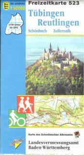 Topographische Freizeitkarten Baden-Württemberg, Blatt 523: Tübingen - Reutlingen - Schönbuch - Zollernalb  2. Aufl. 2007