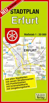 Stadtplan Erfurt  Maßstab 1:20.000  8. Auflage