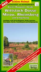 Kyritz-Ruppiner Heide, Wittstock/Dosse, Mirow, Rheinsberg und Umgebung, ­Radwander- und Wanderkarte, 1:50.000