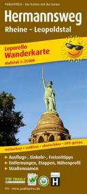 Hermannsweg, Wanderkarte 1:25.000 Leporello Wanderkarte mit Ausflugszielen, Einkehr- & Freizeittipps, Straßennamen, Höhenprofil und Etappen, wetterfest, reissfest, abwischbar, GPS-genau