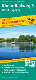 Rhein-Radweg 3: Basel - Speyer 283 km Leporello Radtourenkarte mit Ausflugszielen, Einkehr- & Freizeittipps, wetterfest, reißfest, abwischbar, GPS-genau. 1:50000