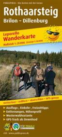 Rothaarsteig: Brilon - Dillenburg Leporello Wanderkarte mit Ausflugszielen, Einkehr- & Freizeittipps und Zugangswegen, GPS-genau. 1:25000
