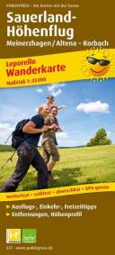 Sauerland-Höhenflug - Leporello Wanderkarte Meinerzhagen / Altena - Korbach  Mit Ausflugszielen, Einkehr- & Freizeittipps. Wetterfest, reissfest, abwischbar. Laminiert. GPS-genau. 1:25000