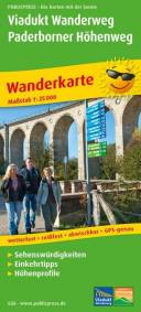 Viadukt Wanderweg - Paderborner Höhenweg, Wanderkarte 1:25.000 Wanderkarte mit Sehenswürdigkeiten, Einkehrtipps und Höhenprofilen, wetterfest, reißfest, abwischbar, GPS-genau