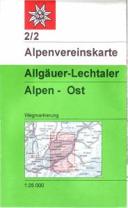 Alpenvereinskarte 2/2: Allgäuer-Lechtaler Alpen  - Ost  Maßstab 1:25.000 8. Ausgabe 2006