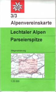 Alpenvereinskarten 3/3: Lechtaler Alpen - Parseierspitze 1 : 25 000  Maßstab 1:25.000 7. Ausgabe 2008