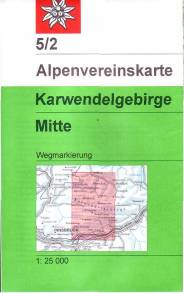 Alpenvereinskarte 5/2 : Karwendelgebirge Mitte  Wegmarkierung / Maßstab 1:25.000