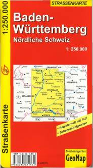 Baden-Württemberg - Strassenkarte 1:250.000 Nördliche Schweiz