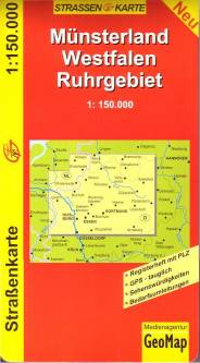 Münsterland, Westfalen, Ruhrgebiet Maßstab 1:150.000
