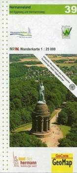 Hermannsland mit Eggeweg und Hermannsweg  Blatt 39, topographische Wanderkarte NRW 3. Aufl.