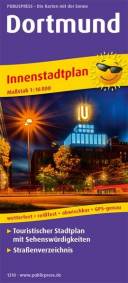 Dortmund Touristischer Innenstadtplan mit Sehenswürdigkeiten und Straßenverzeichnis. 1:16000